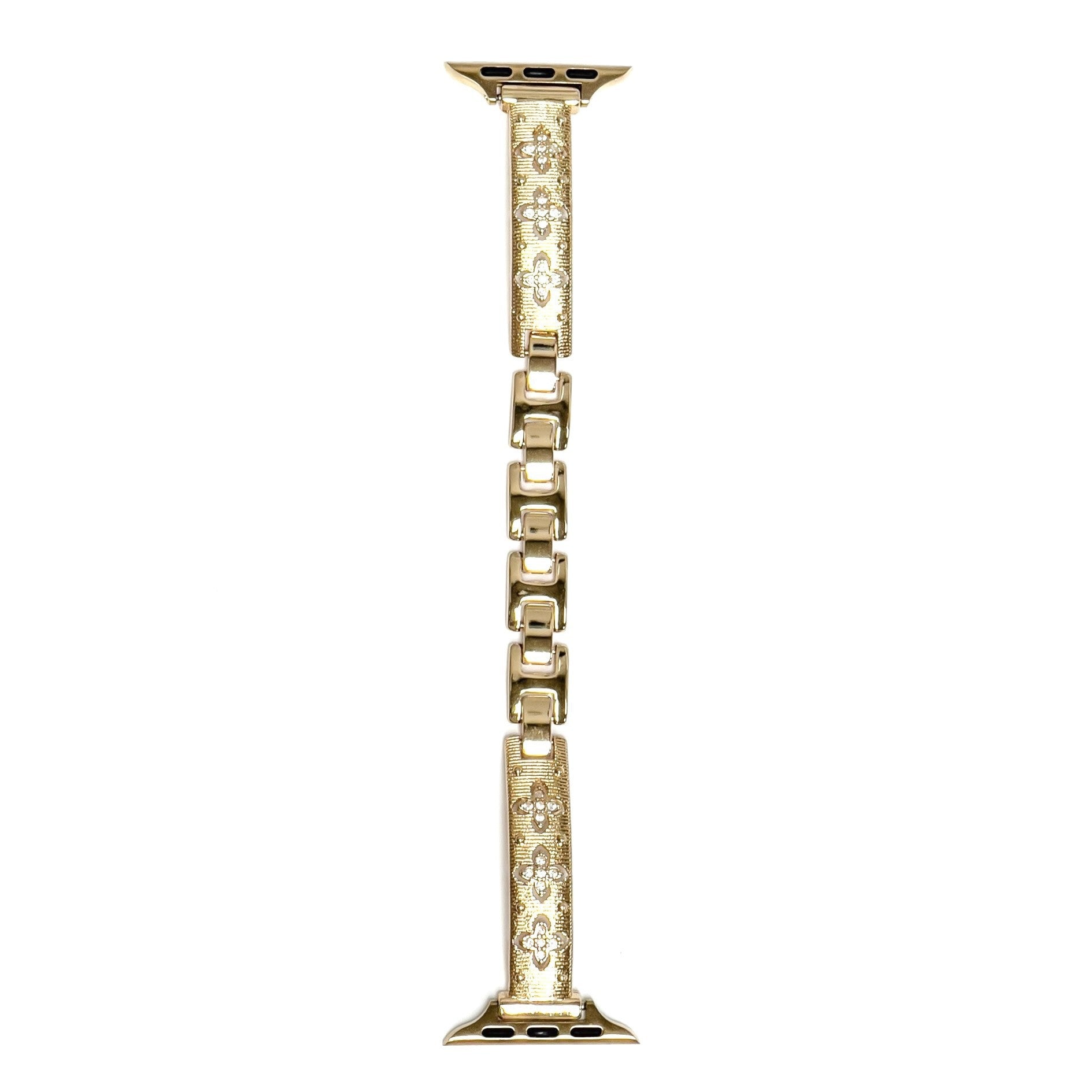 Elegant Clover Rhinestones Metal Watch Band 6W6JWA106