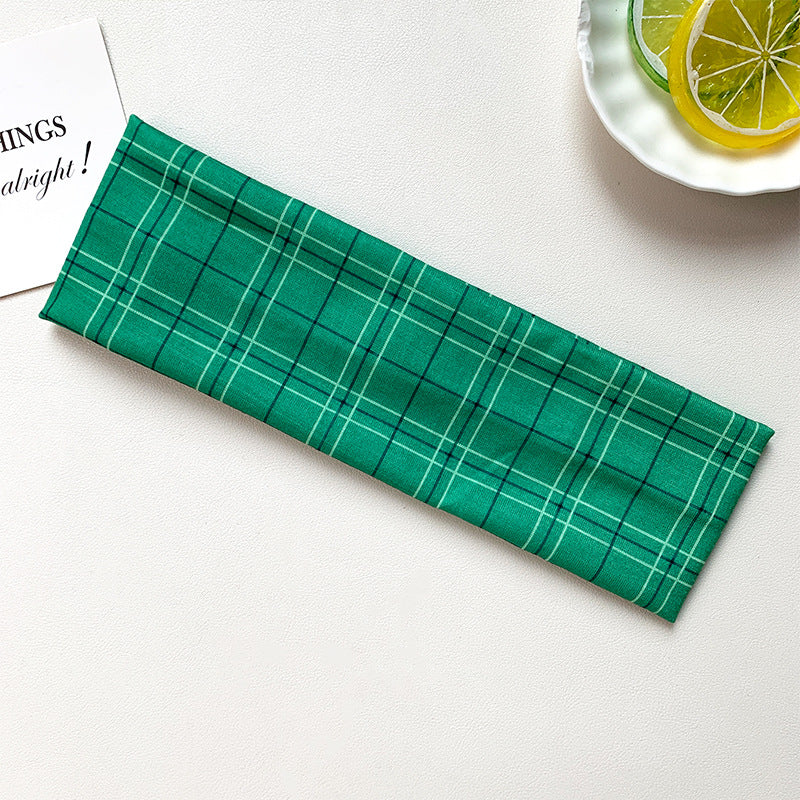 Retro Plaid Elastic Headband - DippedShop Wholesale - #0867