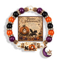 Handmade Halloween Ghost Beaded Stretch Bracelet 6W6JBR449