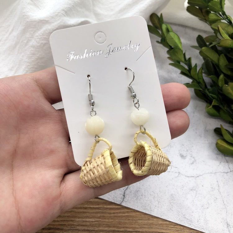 Rattan Beach Dangle Earrings - DippedShop Wholesale - #7251