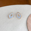 Retro Oval Resin Hollow Out Stud Earrings 6W6JER614