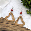Rattan Dangle Earrings Beach - DippedShop Wholesale - #5411