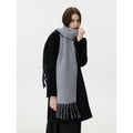 Minimalist Solid Color Reversible Tassel Scarf 6W6NSW250