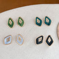 Retro Oval Resin Hollow Out Stud Earrings 6W6JER614