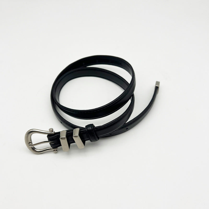 Retro Solid Color Jeans Belt Versatile Leather Belt 6W6JBT163