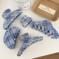 Plaid Color Block Hair Claw - DippedShop Wholesale - #1187