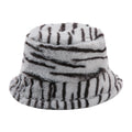 Trendy Zebra Print Color Block Warm Bucket Hat 6W6HAT815