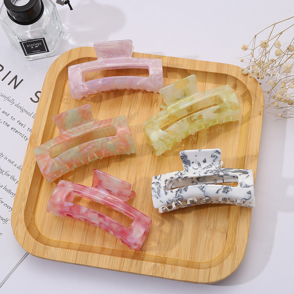 Trendy Candy Color Floral Print Acetate Hair Claw 8AS6HCP266T