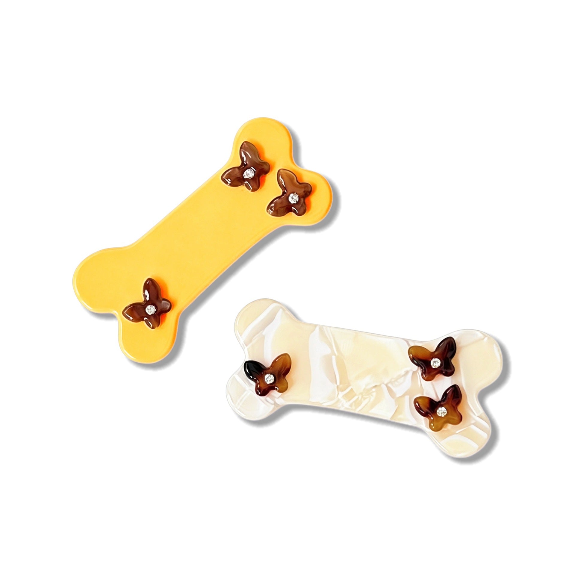 Cute Dog Bone Cubic Zirconia Side Hair Clip 8AS6HCP340T