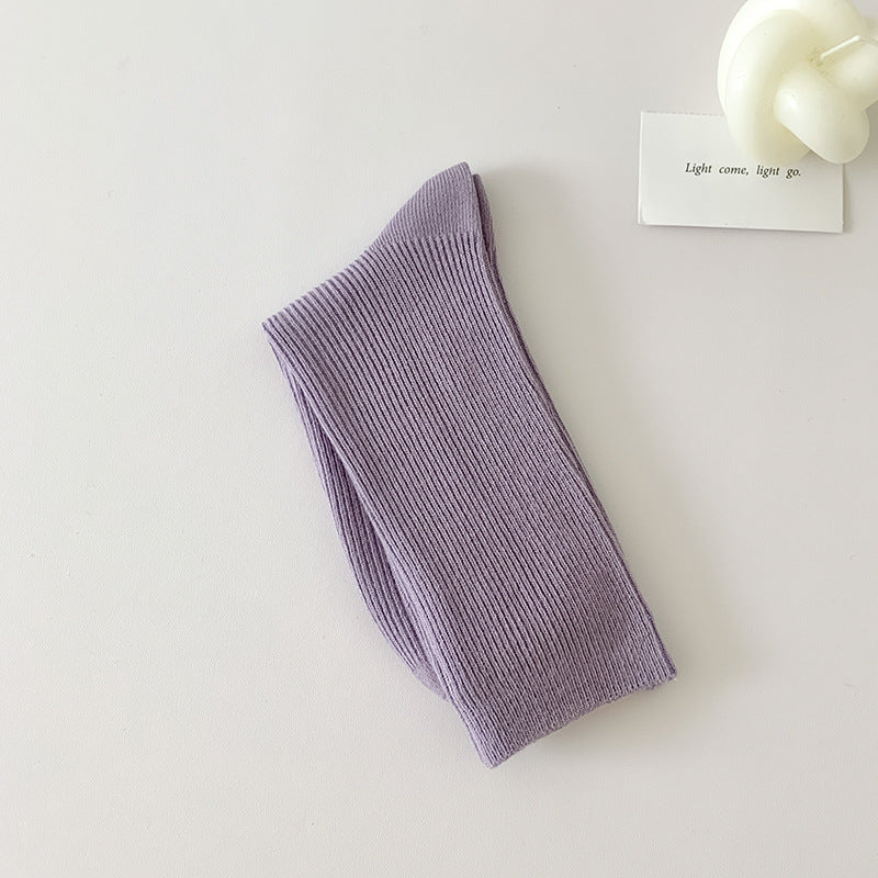 Minimalist Solid Color Scrunch Crew Socks 6W8FSO668
