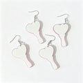 Heart Mirror Hook Earrings - DippedShop Wholesale - #7203
