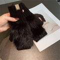 Leopard Faux Fur Fingerless Gloves - DippedShop Wholesale - #1811