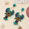 Sequin Beaded Lobster Earrings - DippedShop Wholesale - #9203