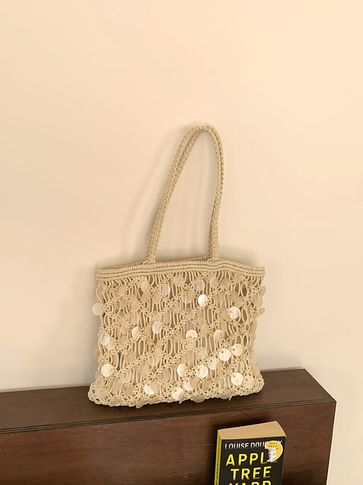 Crochet Hollow Out Shoulder Bag - DippedShop Wholesale - #5811