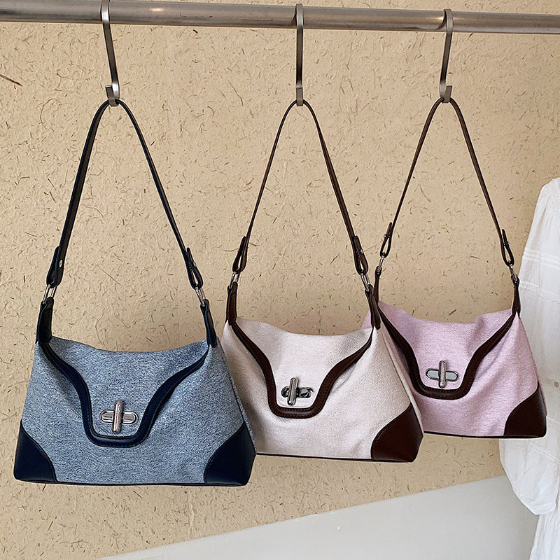 Stylish Color Block Metal Buckle Shoulder Bag 6W10BBG1350