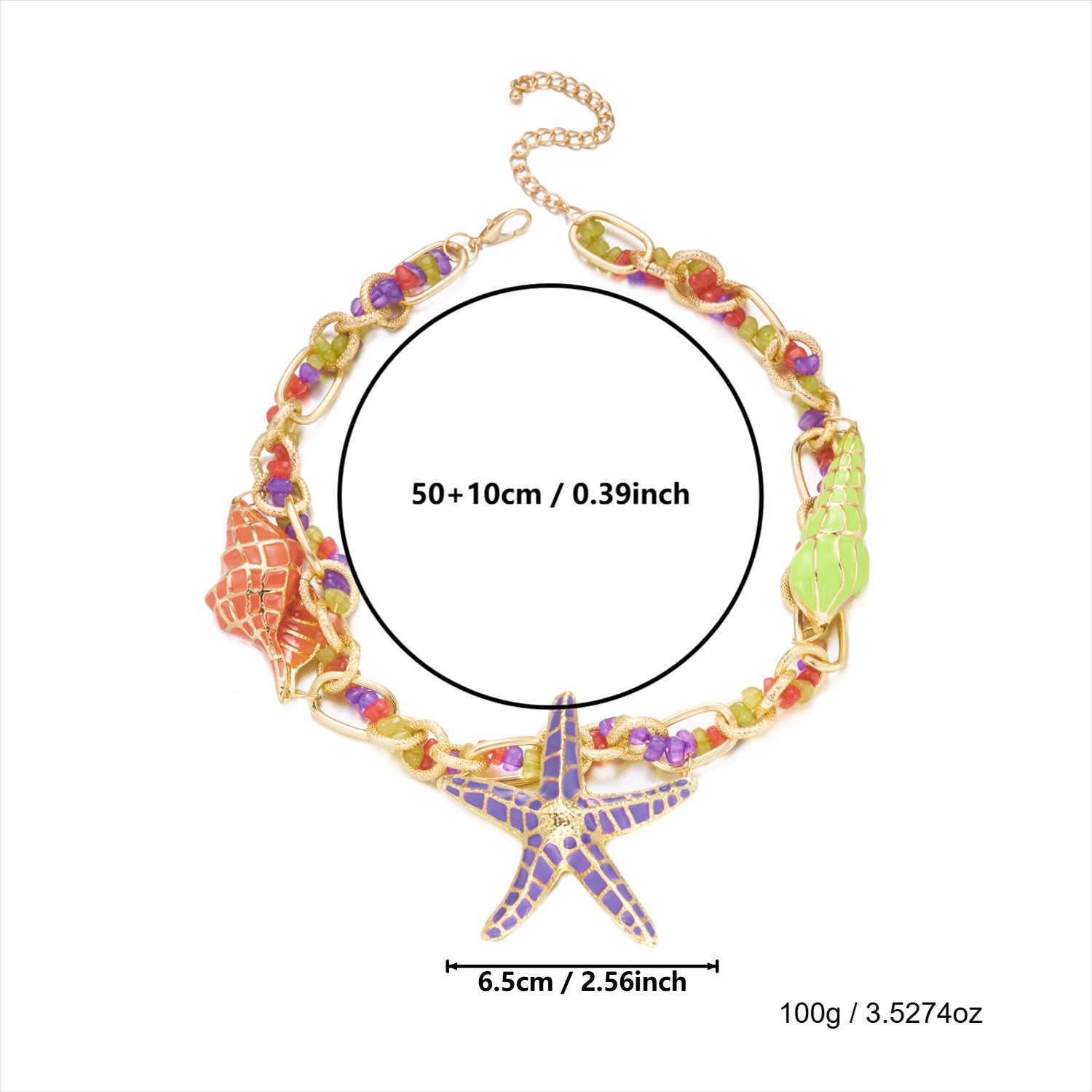 Chunky Starfish Shell Gold Plated Waist Chain 8ZA6JBC102T