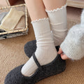 Cute Solid Color Breathable Ruffle Crew Socks 6W8FSO524