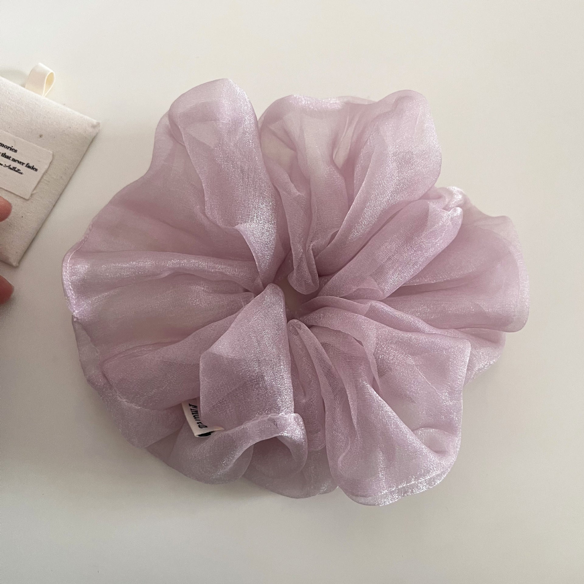 Refined Shimmery Sheer Organza Fluffy Elastic Scrunchie MK2BW6W6HSR83