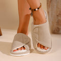 Plush Open Toe Adjustable Slippers - DippedShop Wholesale - #8227