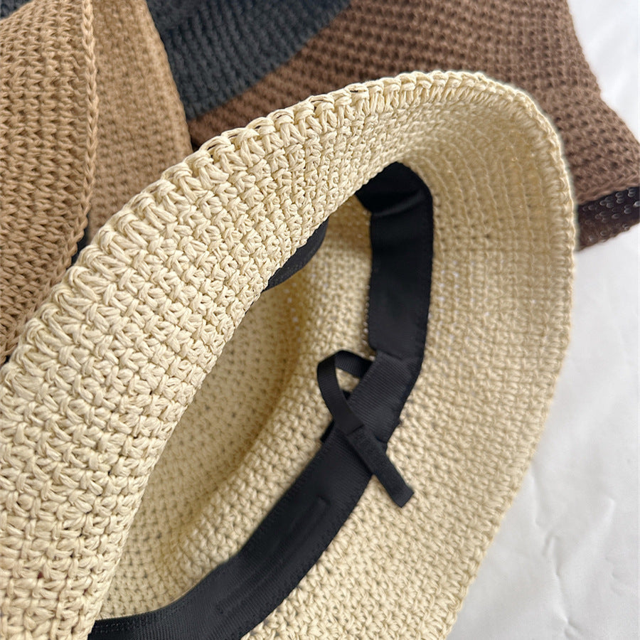 Minimalist Foldable Raffia Hat - DippedShop Wholesale - #8803