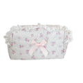 Lace Trim Floral Cosmetic Bag - DippedShop Wholesale - #7459