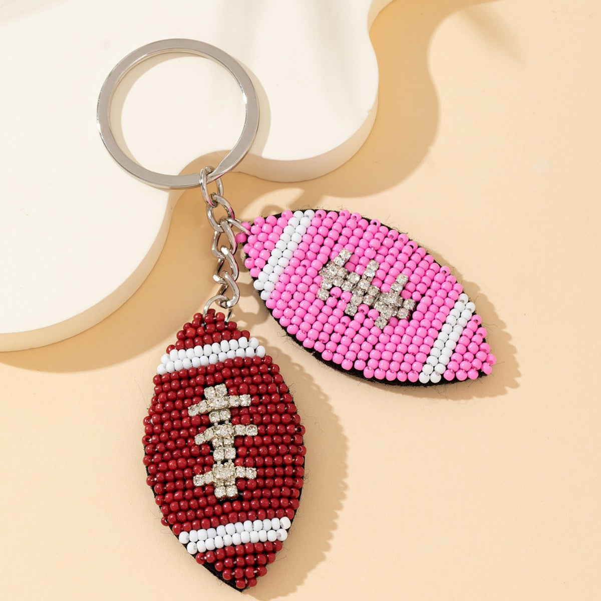 Beaded Rhinestone Rugby Keychain - DippedShop Wholesale - #1923