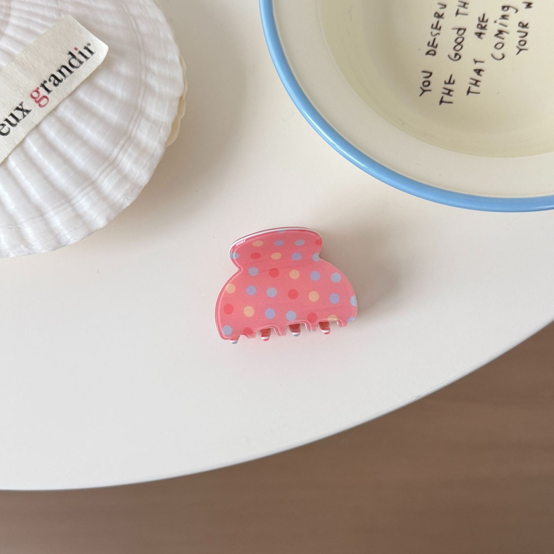 Colorful Polka Dot Hair Claw - DippedShop Wholesale - #9187