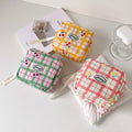 Fresh Cherry Plaid Print Portable Cosmetic Bag 6C5CO267