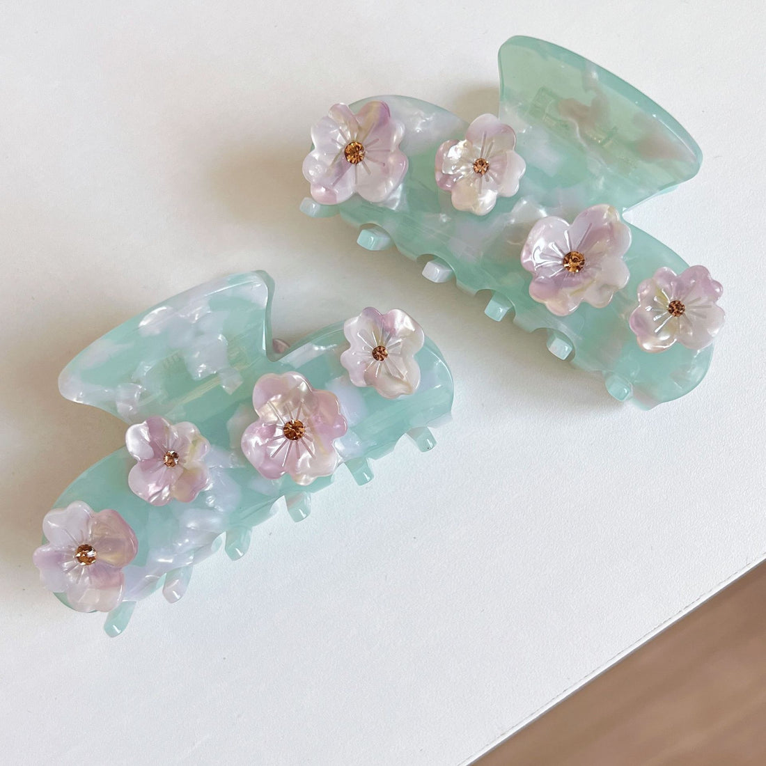 Ice Blue Rhinestone Hair Claws - DippedShop Wholesale - #1651