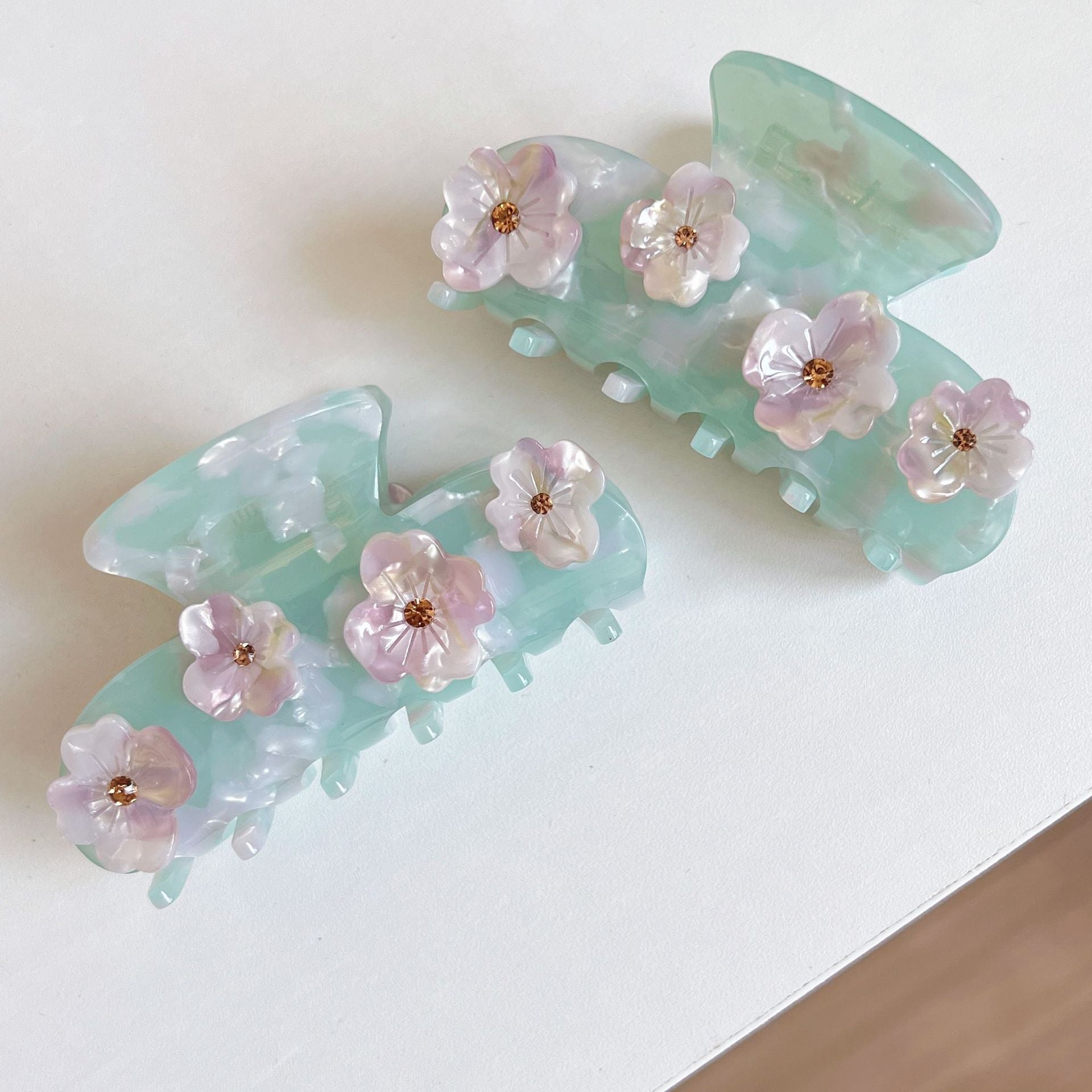 Ice Blue Rhinestone Hair Claws - DippedShop Wholesale - #4419