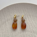 Chunky Irregular Color Contrast Resin Dangle Earrings 6W6JER604