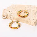 Rhinestone Pearl Hoop Earrings - DippedShop Wholesale - #4291