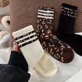 Stylish Leopard Print Non Slip Crew Socks 6W8FSO869
