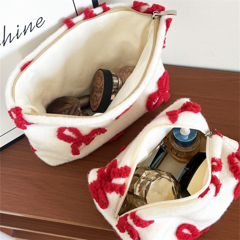 Sweet Bowknot Decor Large Capacity Cosmetic Bag 6C5CO283