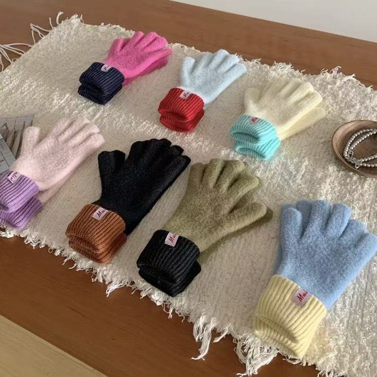 Winter Color Block Touch Screen Knit Gloves 6W6GLO58