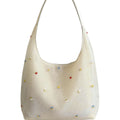 Simple Embroidery Large Capacity Mesh Shoulder Bag 8BW6BOB80L
