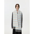 Stylish Color Block Striped Tassel Scarf 6W6NSW302