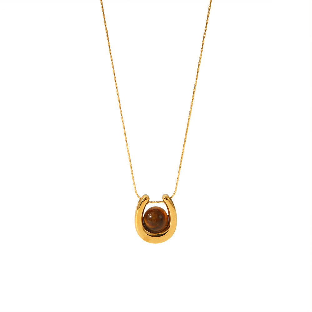 Tiger Eye Pendant Necklace - DippedShop Wholesale - #2627