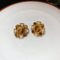 Chic Rhinestones Bowknot Pearl Pendant Earrings 6W6JER802