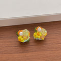 Dopamine Multi-Color Beaded Flower Stud Earrings 6W6JER601