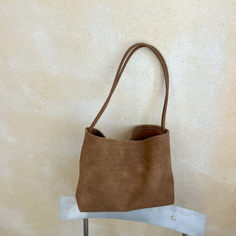 Minimalist Woven Texture Soft Tote - DippedShop Wholesale - #2003