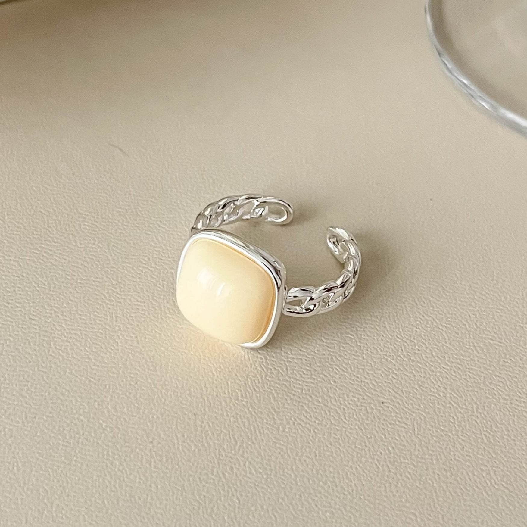 Stylish Gold Plated Diamond Open Ring 8ZA6JRG120T