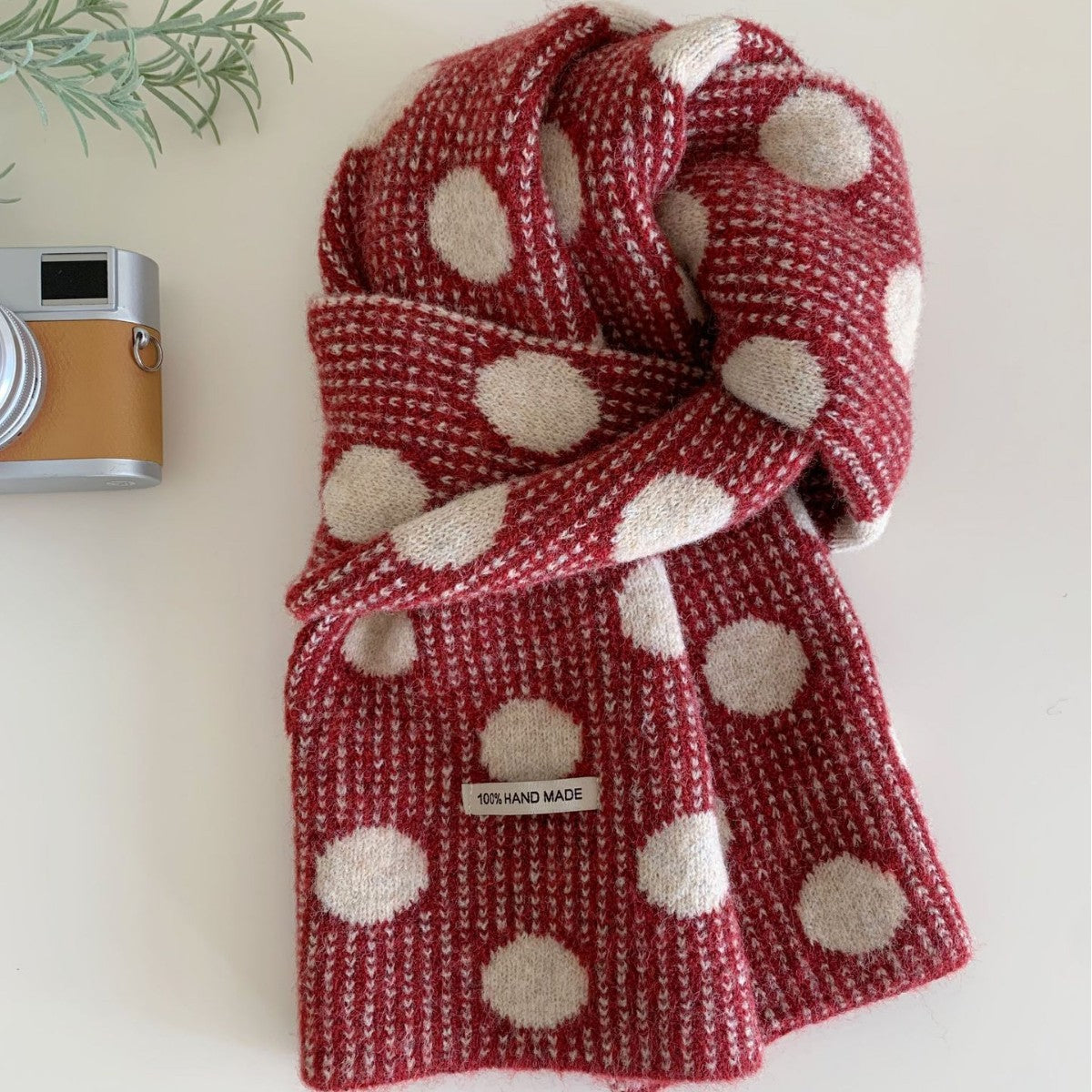 Polka Dot Knit Scarf - DippedShop Wholesale - #2147