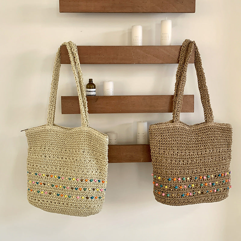 Large Woven Commuter Handbag - DippedShop Wholesale - #5027