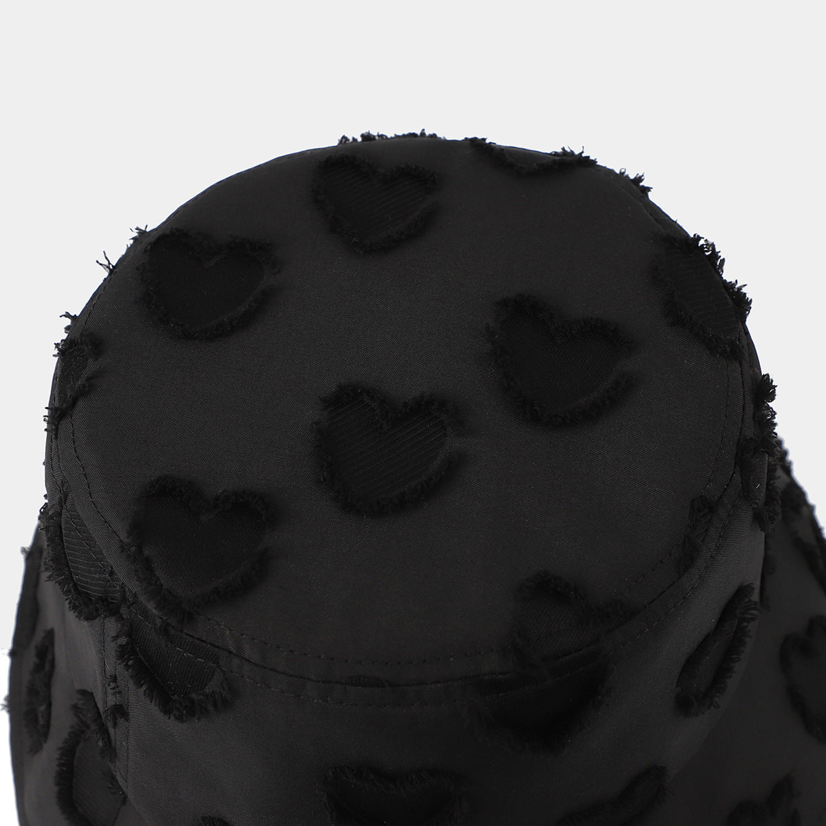 Fashion Distressed Frayed Heart  Versatile Bucket Hat 8BK6HAT182L