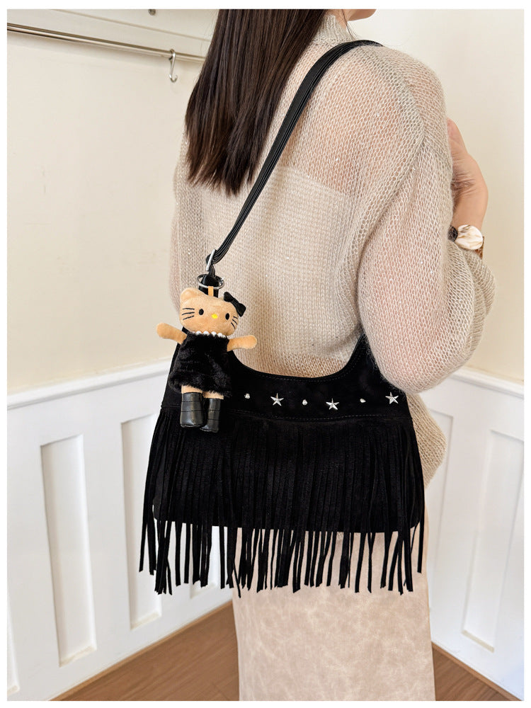 Casual Star Studded Fringe Crossbody Bag 6W10BBG2380