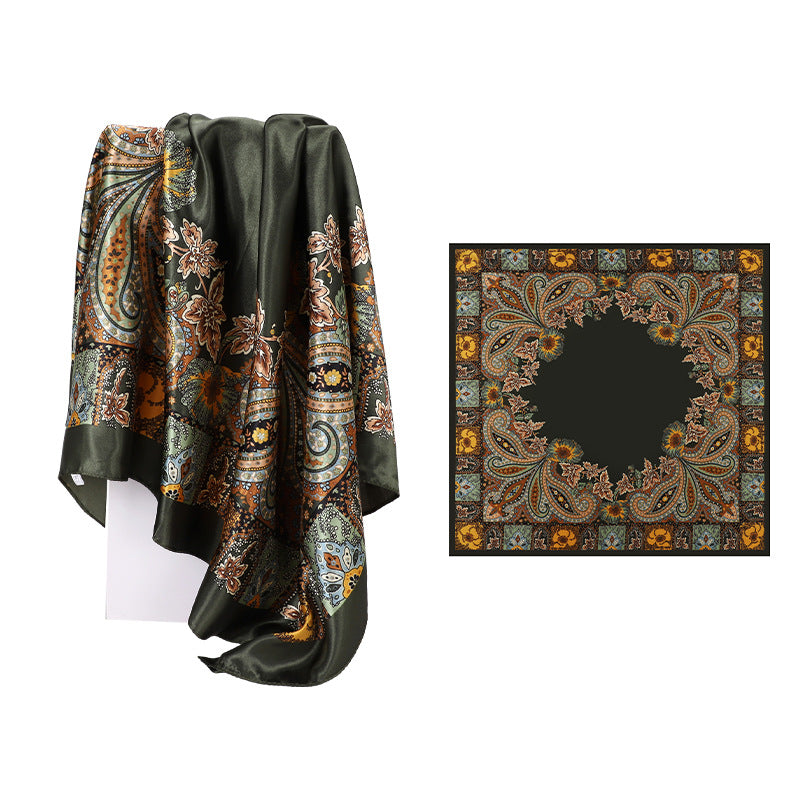Vintage Paisley Print Large Square Scarf MK2BW6W6NSI32
