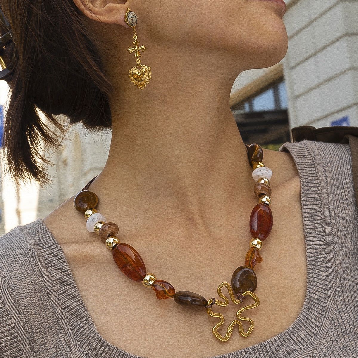 Vintage Chunky Beaded Choker - DippedShop Wholesale - #7091