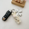Sweet Pearl Rabbit Metal Bowknot Pendant Bag Charm 6W10BBC421