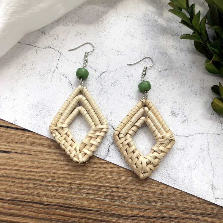 Rattan Beach Dangle Earrings - DippedShop Wholesale - #7699